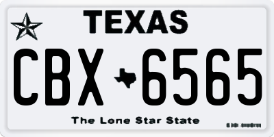 TX license plate CBX6565