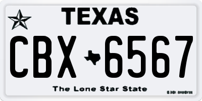 TX license plate CBX6567