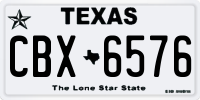 TX license plate CBX6576