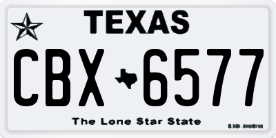 TX license plate CBX6577