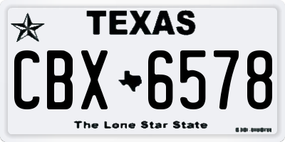 TX license plate CBX6578