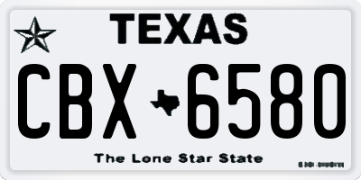 TX license plate CBX6580