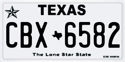 TX license plate CBX6582