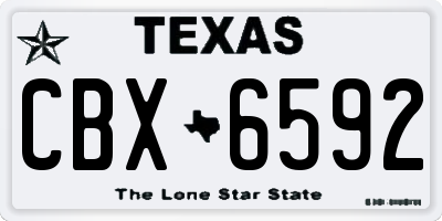 TX license plate CBX6592