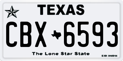 TX license plate CBX6593