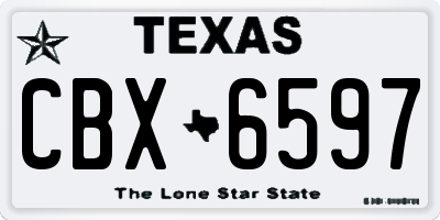 TX license plate CBX6597