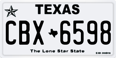 TX license plate CBX6598