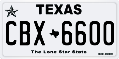 TX license plate CBX6600