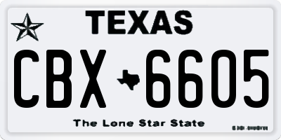 TX license plate CBX6605