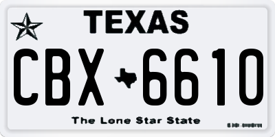 TX license plate CBX6610