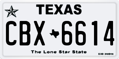 TX license plate CBX6614