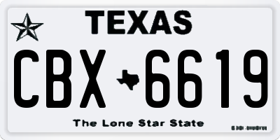 TX license plate CBX6619