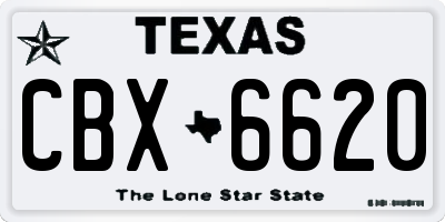 TX license plate CBX6620