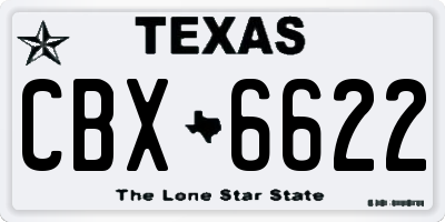 TX license plate CBX6622