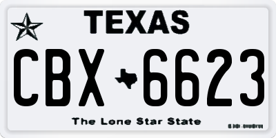 TX license plate CBX6623