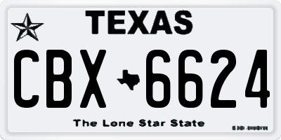TX license plate CBX6624