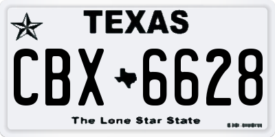 TX license plate CBX6628