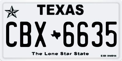 TX license plate CBX6635