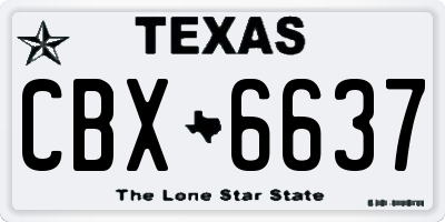 TX license plate CBX6637