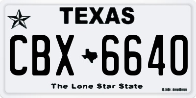 TX license plate CBX6640