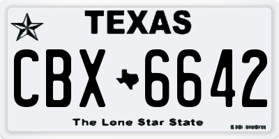 TX license plate CBX6642