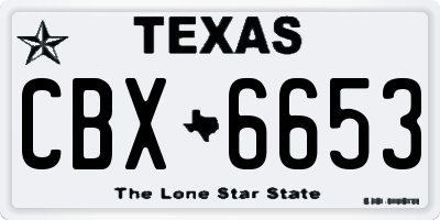 TX license plate CBX6653