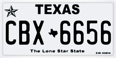 TX license plate CBX6656
