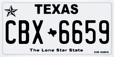 TX license plate CBX6659