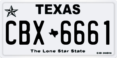TX license plate CBX6661