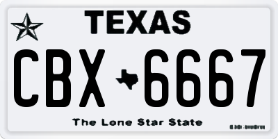 TX license plate CBX6667