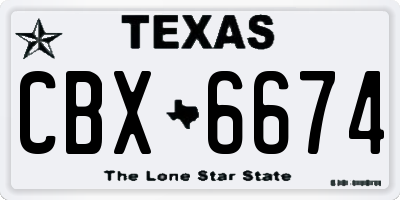 TX license plate CBX6674