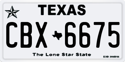 TX license plate CBX6675