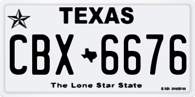 TX license plate CBX6676