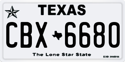 TX license plate CBX6680