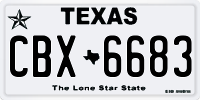 TX license plate CBX6683