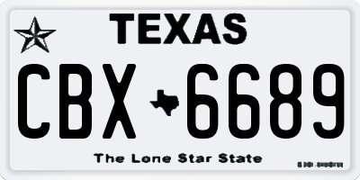 TX license plate CBX6689