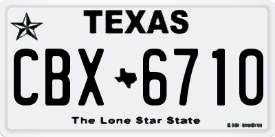 TX license plate CBX6710