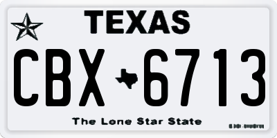 TX license plate CBX6713