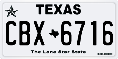 TX license plate CBX6716