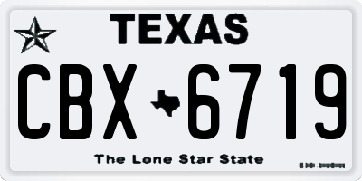 TX license plate CBX6719