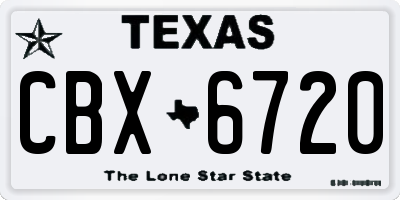 TX license plate CBX6720