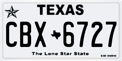 TX license plate CBX6727