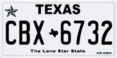 TX license plate CBX6732