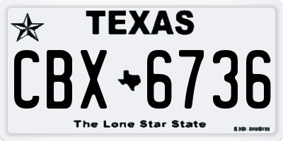 TX license plate CBX6736