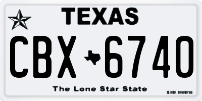 TX license plate CBX6740