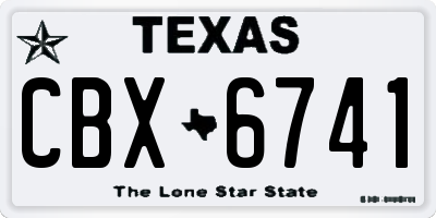 TX license plate CBX6741