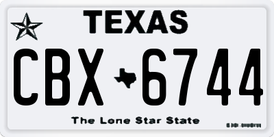 TX license plate CBX6744