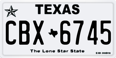 TX license plate CBX6745