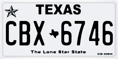 TX license plate CBX6746