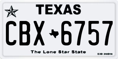 TX license plate CBX6757